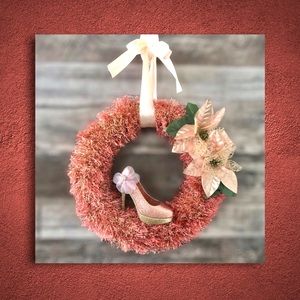 New Handmade Rose Gold Stiletto Christmas Wreath